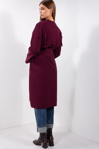 Cappotto panno frange