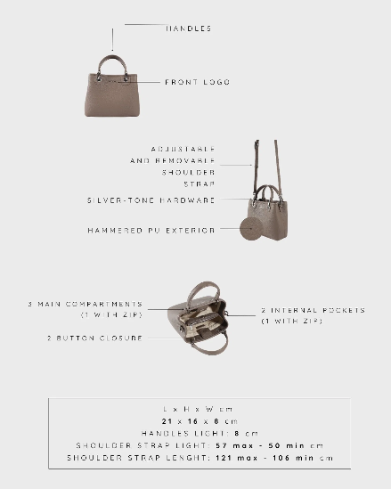 Borsa a mano MARGOT SMALL SUMMER - GREY