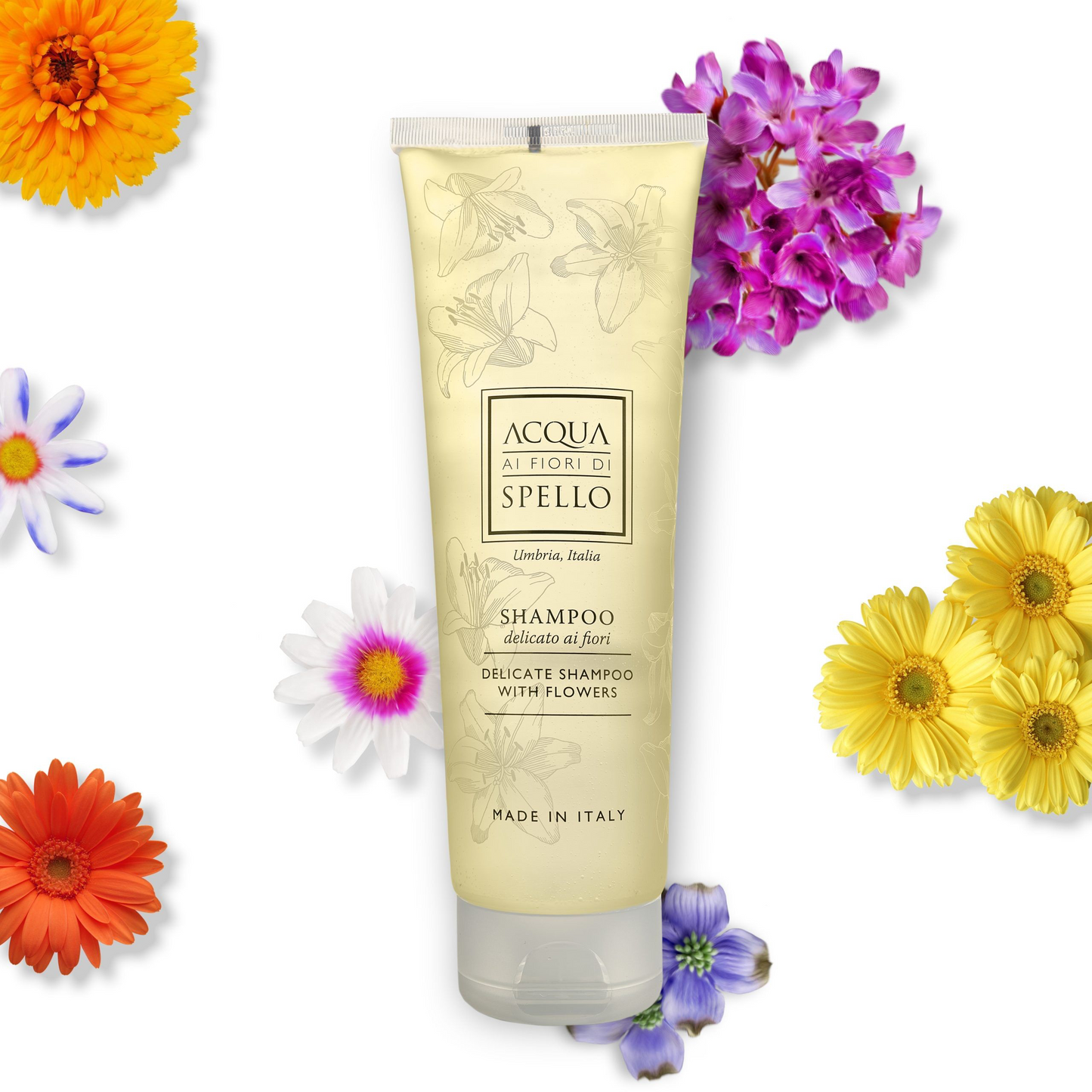 SHAMPOO DELICATO AI FIORI
Shampoo Delicato Ai Fiori 200 ml
Capelli puliti, morbidi e lucenti per tutta la famiglia.