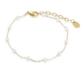 BRACCIALE IN MADREPERLA SFERE ALTERNATE PVD ORO