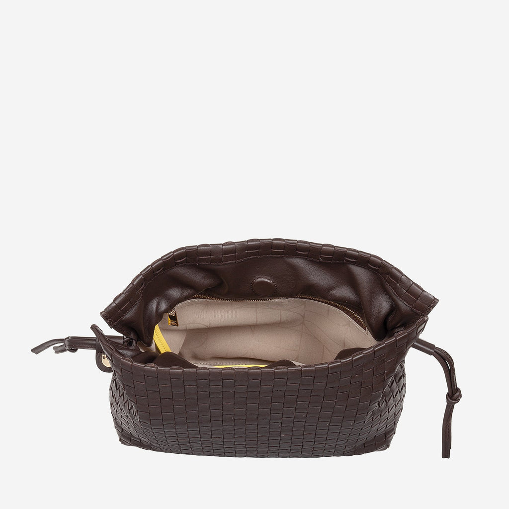 Ischia
Borsa a tracolla in pelle intrecciata con coulisse