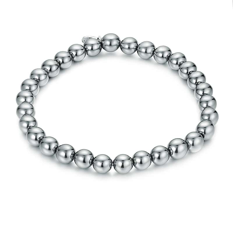 BRACCIALE PICCOLE SFERE EMATITE ELASTICO