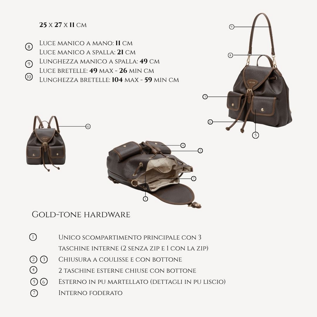 ZAINO BAGPACK - BROWN