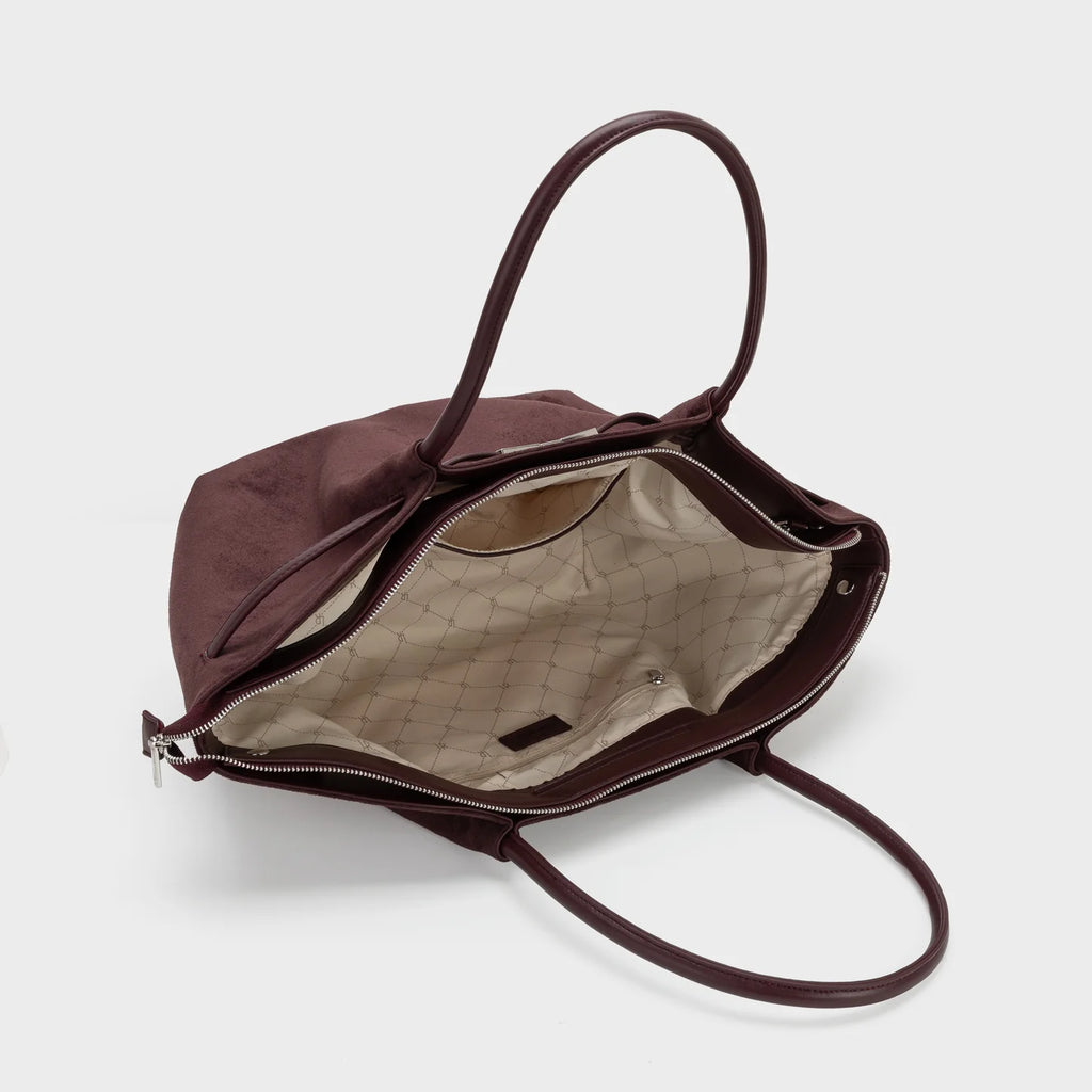Borsa a spalla BRIELLE BIG SIMILSUEDE - AUBERGINE