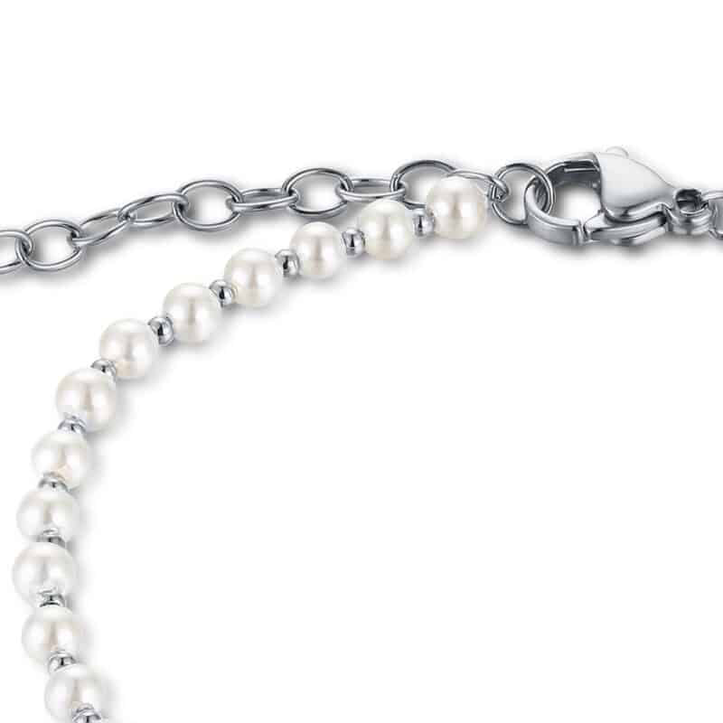 BRACCIALE IN MADREPERLA ED ACCIAIO