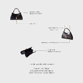 Borsa a mano CHERIE- BLACK LOVE GOLD