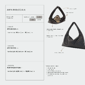 Borsa a spalla ANYA intrecciata - BLACK SILVER