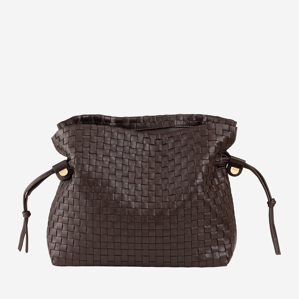 Ischia
Borsa a tracolla in pelle intrecciata con coulisse