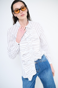 CAMICIA RIGATA CON MAXI VOLANT