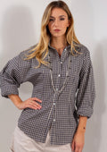 Camicia elastico dietro quadretti