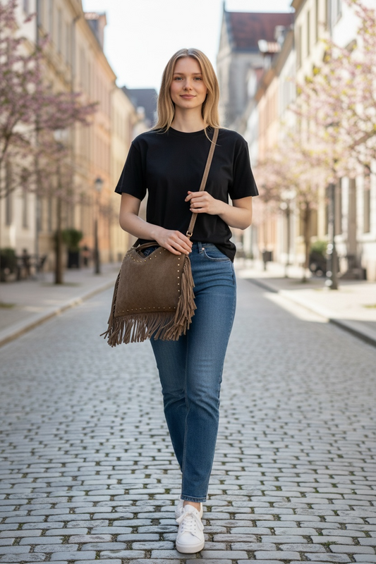 Le reve bag frange e borchie