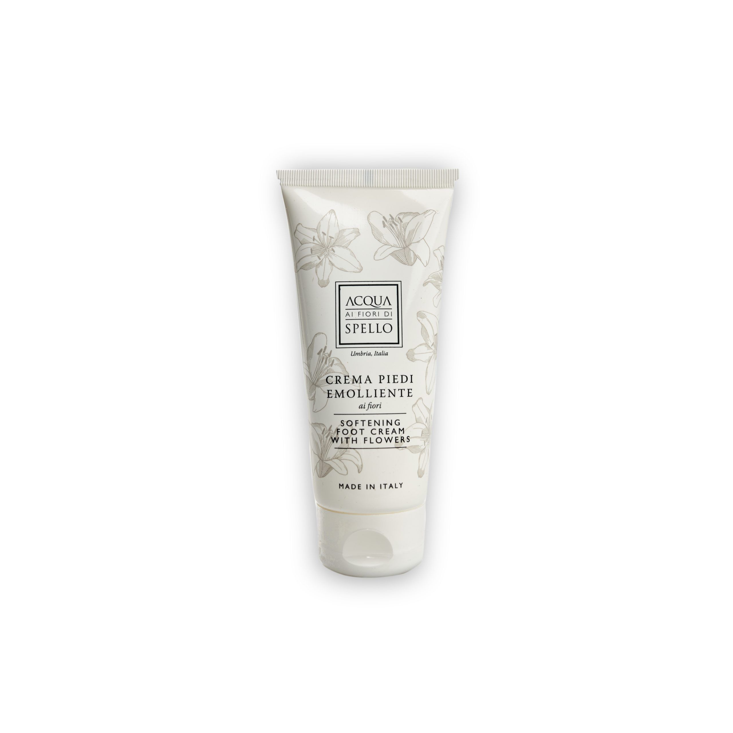 CREMA PIEDI EMOLLIENTE
Crema Piedi Emolliente Ai Fiori 75 ml
Assorbimento rapido, piedi morbidi e nutriti in profondità al profumo dei Fiori.