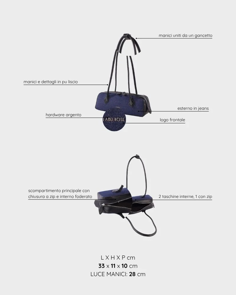 BORSA A SPALLA LE PETITE JEANS - CITYWALK DENIM BLACK