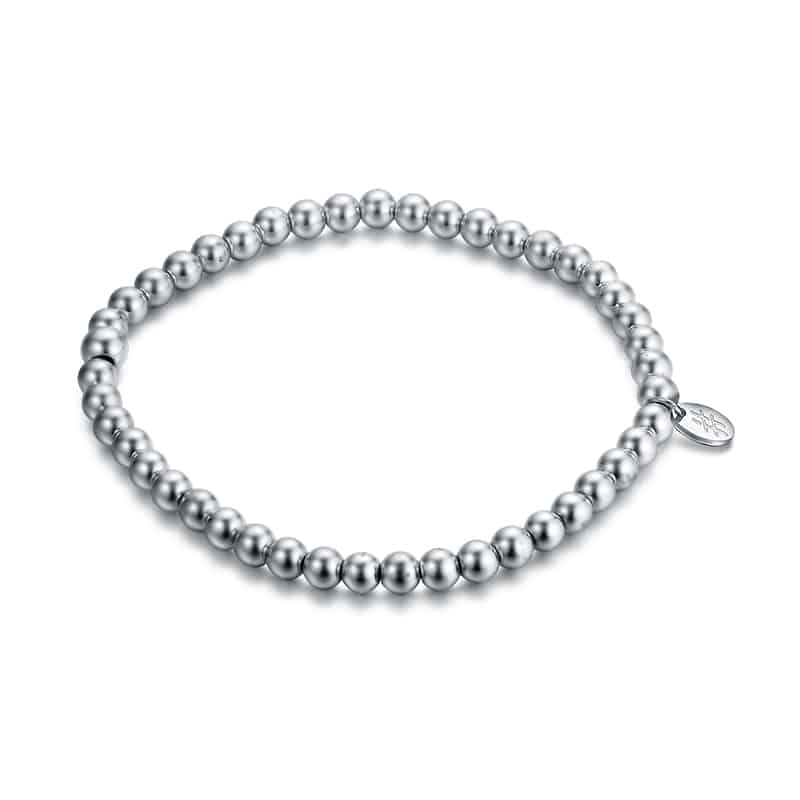 BRACCIALE ELASTICO EMATITE SFERE