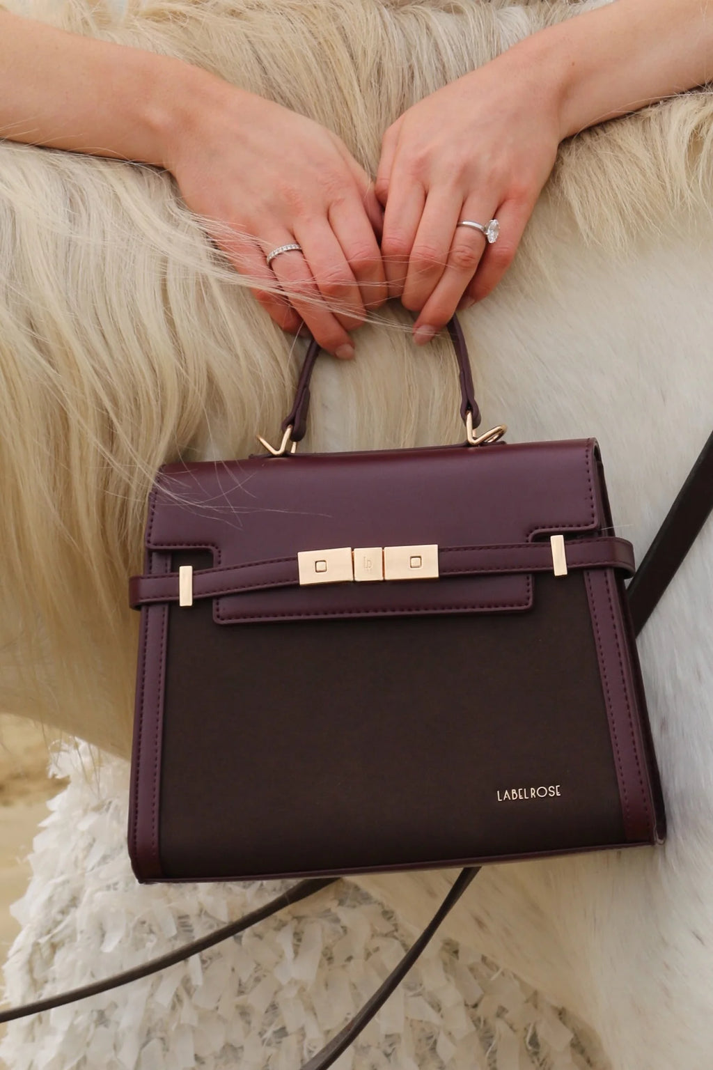 Borsa a mano GRACE SIMILSUEDE MEDIUM - BURGUNDY