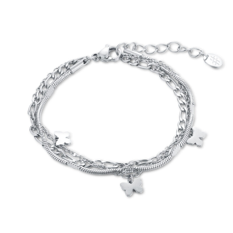 BRACCIALE TRIPLO FILO CON FARFALLE