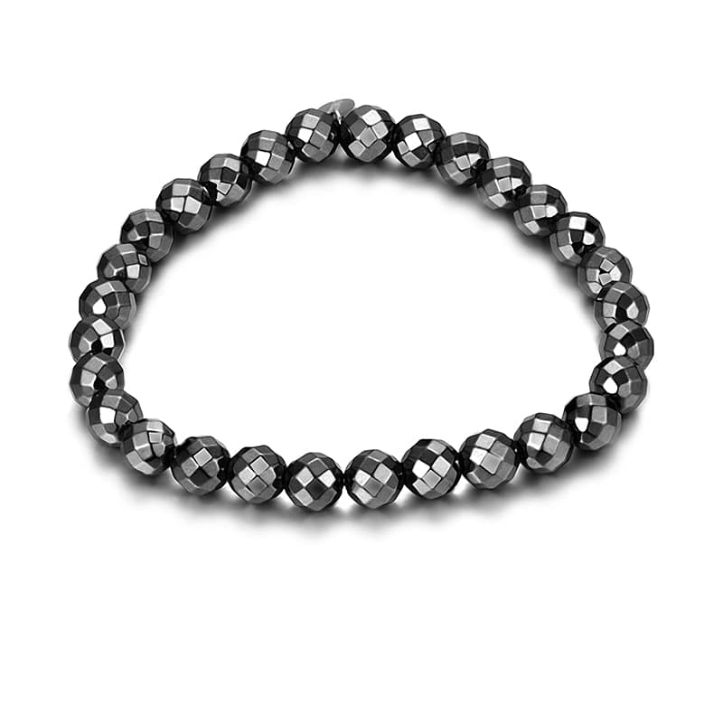 BRACCIALE EMATITE SFACCETTATO GRANDE ELASTICO