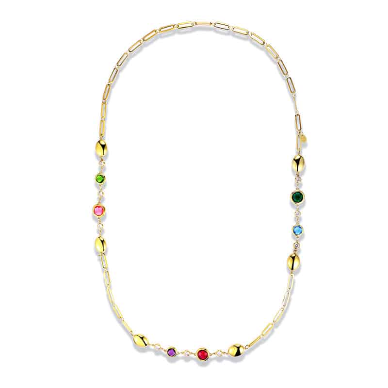 COLLANA LUNGA CATENA FREEDOM CRISTALLI COLORATI