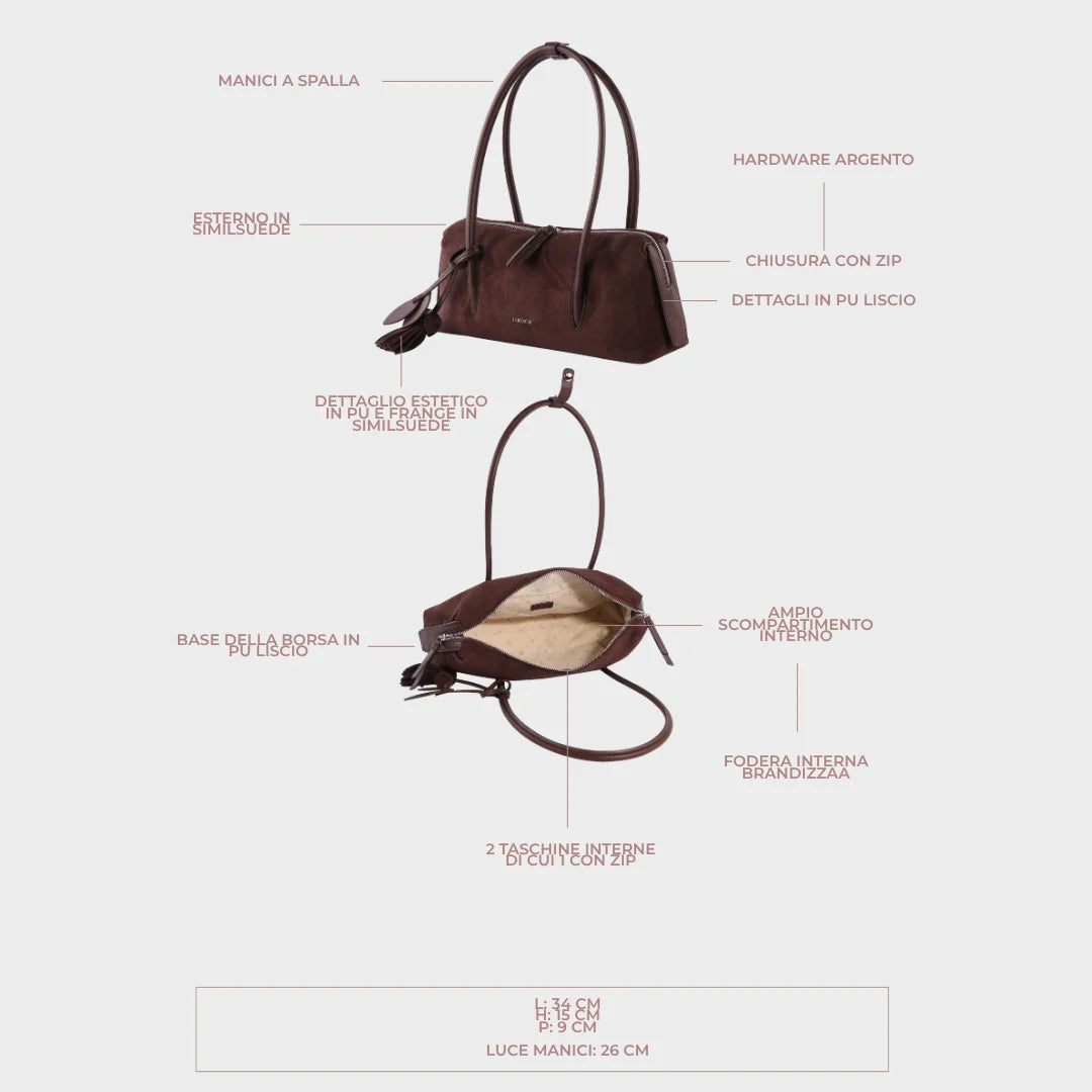 Borsa a spalla LIVIA - CACAO