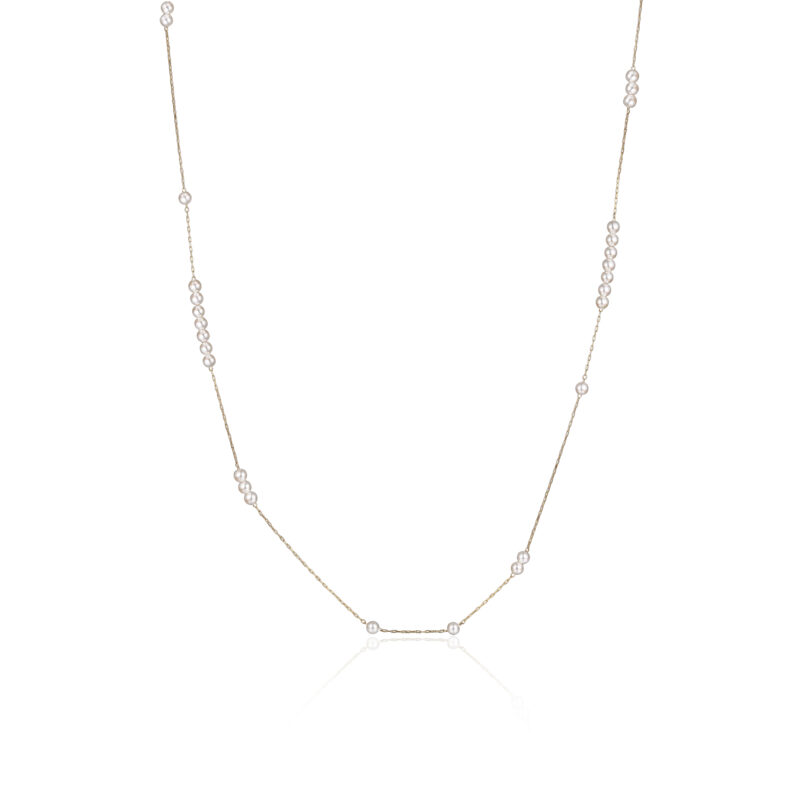 COLLANA IN MADREPERLA SFERE SFALSATE PVD ORO