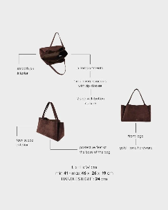 Borsa a spalla IVORY SUEDE - BROWN