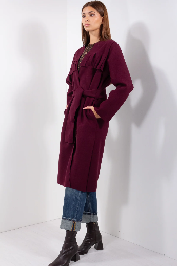 Cappotto panno frange