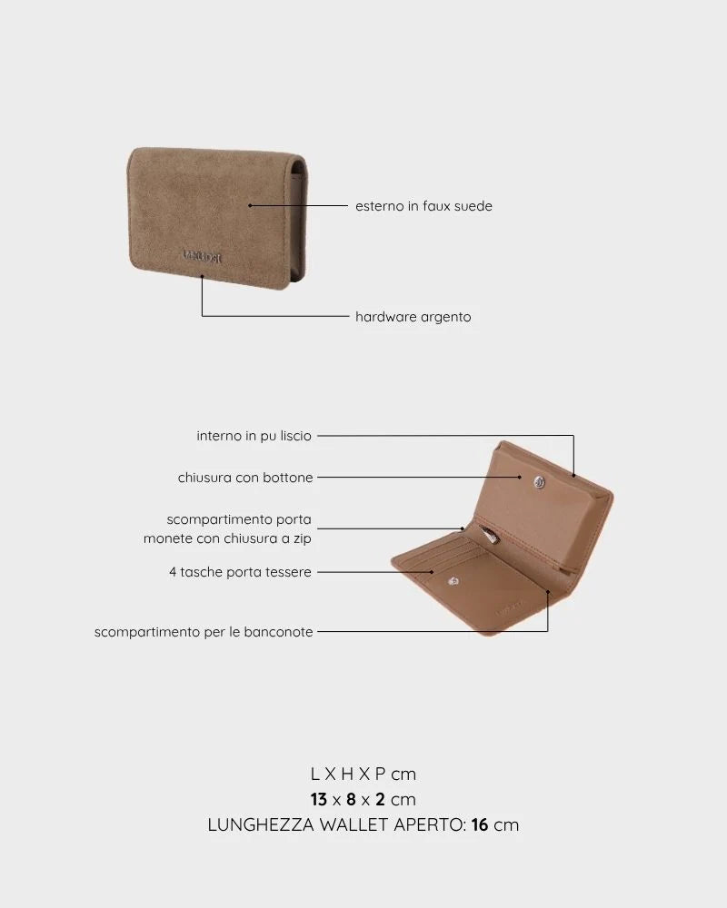 PORTAFOGLIO LE NUITE WALLET - COCKER LIGHT BROWN