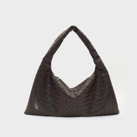 Borsa a spalla ANYA intrecciata - FONDANT