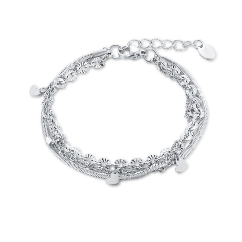 BRACCIALE TRIPLO FILO CON CUORICINI