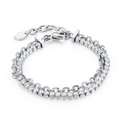 BRACCIALE DOPPIO CON TENNIS 3MM E CATENA FLOWER
