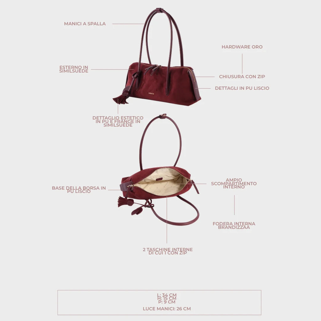 Borsa a spalla LIVIA - BURGUNDY