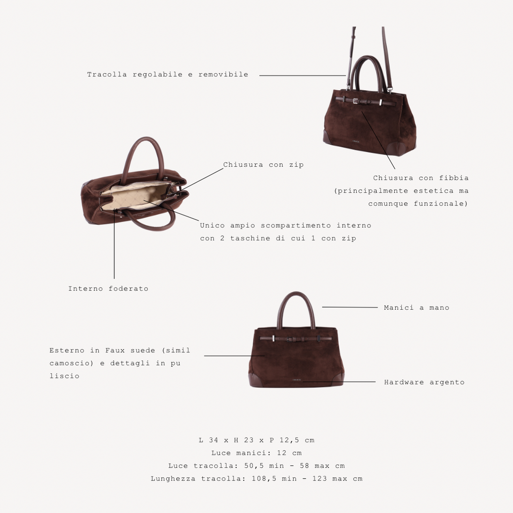 BORSA A MANO  MINA - DARK BROWN