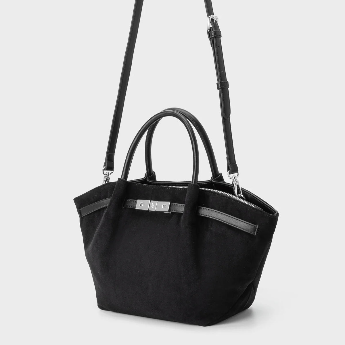 Borsa a mano BRIELLE SMALL SIMILSUEDE - BLACK SILVER