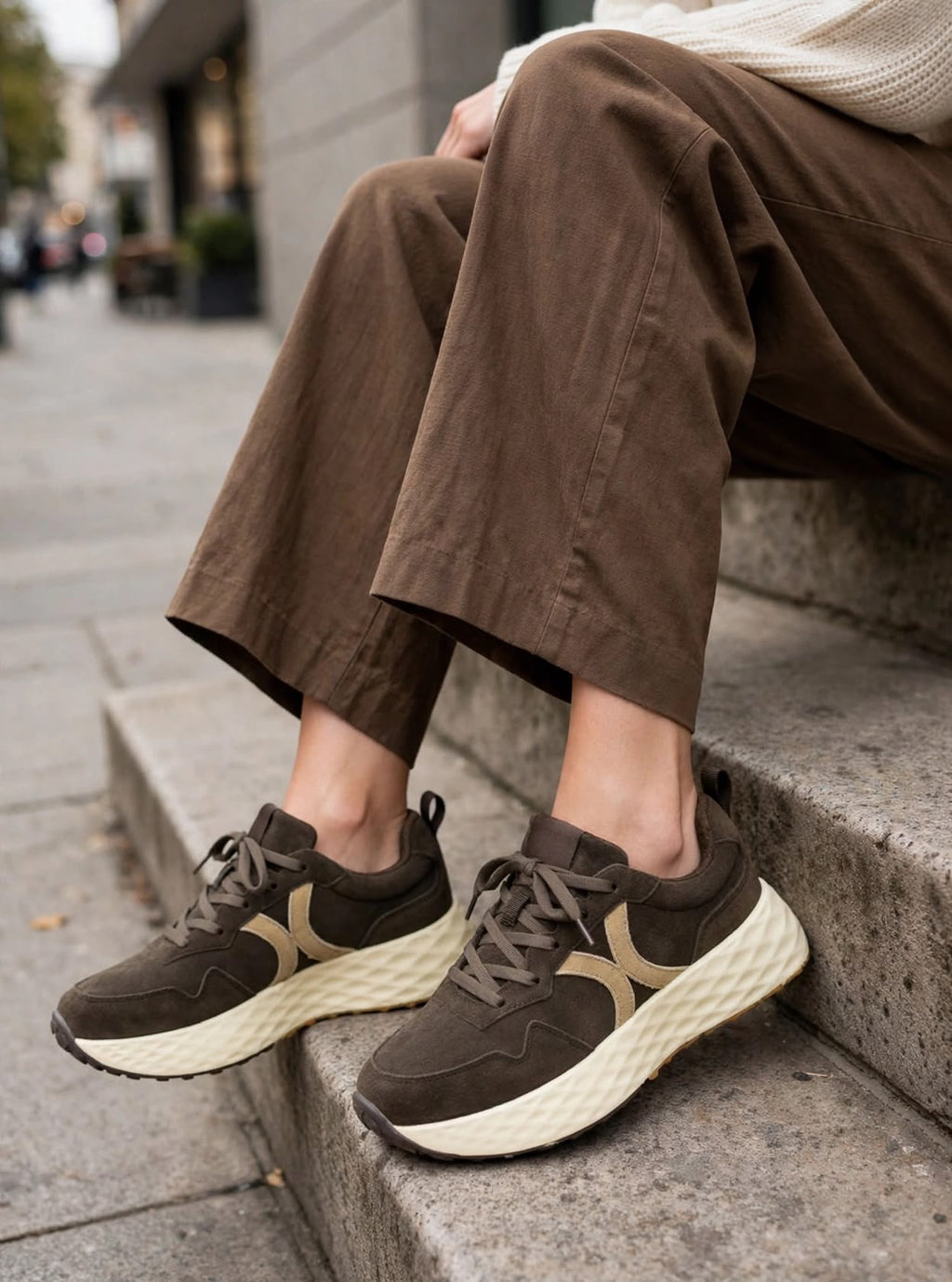 SNEACKERS CHUNKY MARRONE