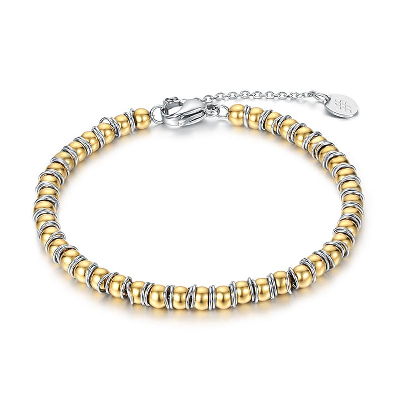 BRACCIALE SFERETTE E ANELLINI ORO