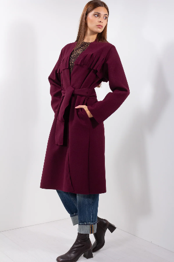 Cappotto panno frange