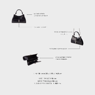 Borsa a mano CHERIE- BLACK LOVE SILVER