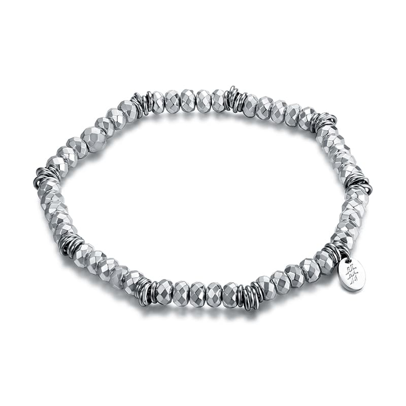 BRACCIALE ELASTICO EMATITE SFACCETTATA