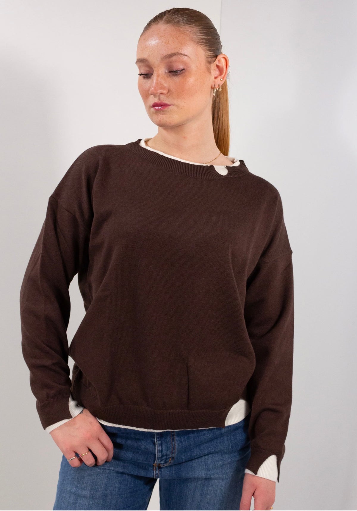 MAGLIA BICOLOR DOPPIATA