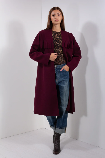 Cappotto panno frange