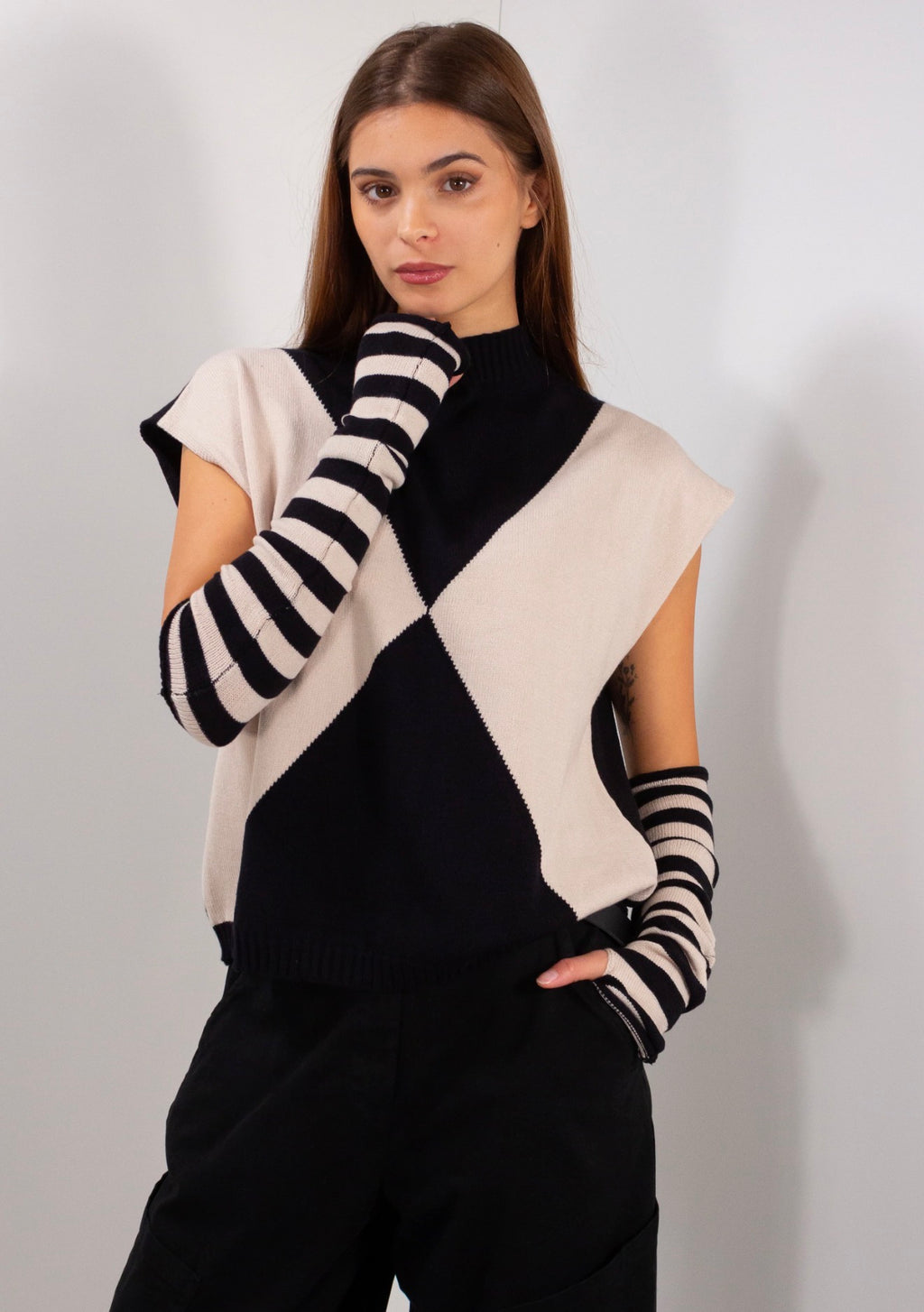 GILET ROMBI + MANICOTTI