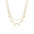 COLLANA DORATA TRIPLO FILO CON FARFALLE