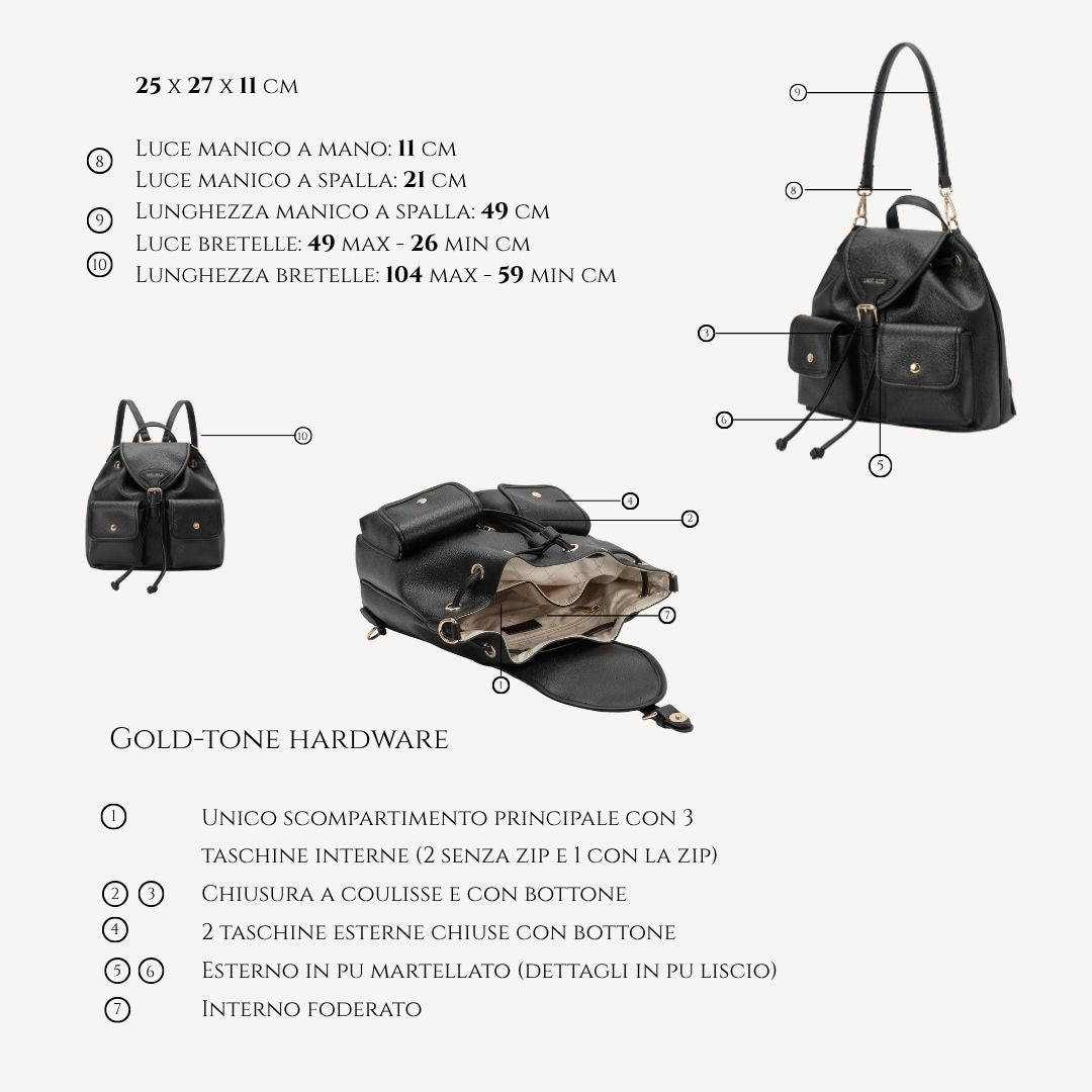ZAINO BAGPACK - BLACK GOLD