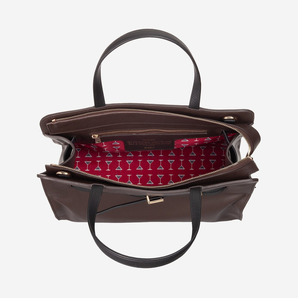DUOMO Borsa donna grande in pelle doppi manici