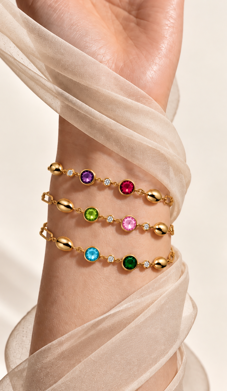 BRACCIALE CATENA CRISTALLI