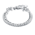 BRACCIALE DOPPIO CON TENNIS 3MM E CATENA FIGARO