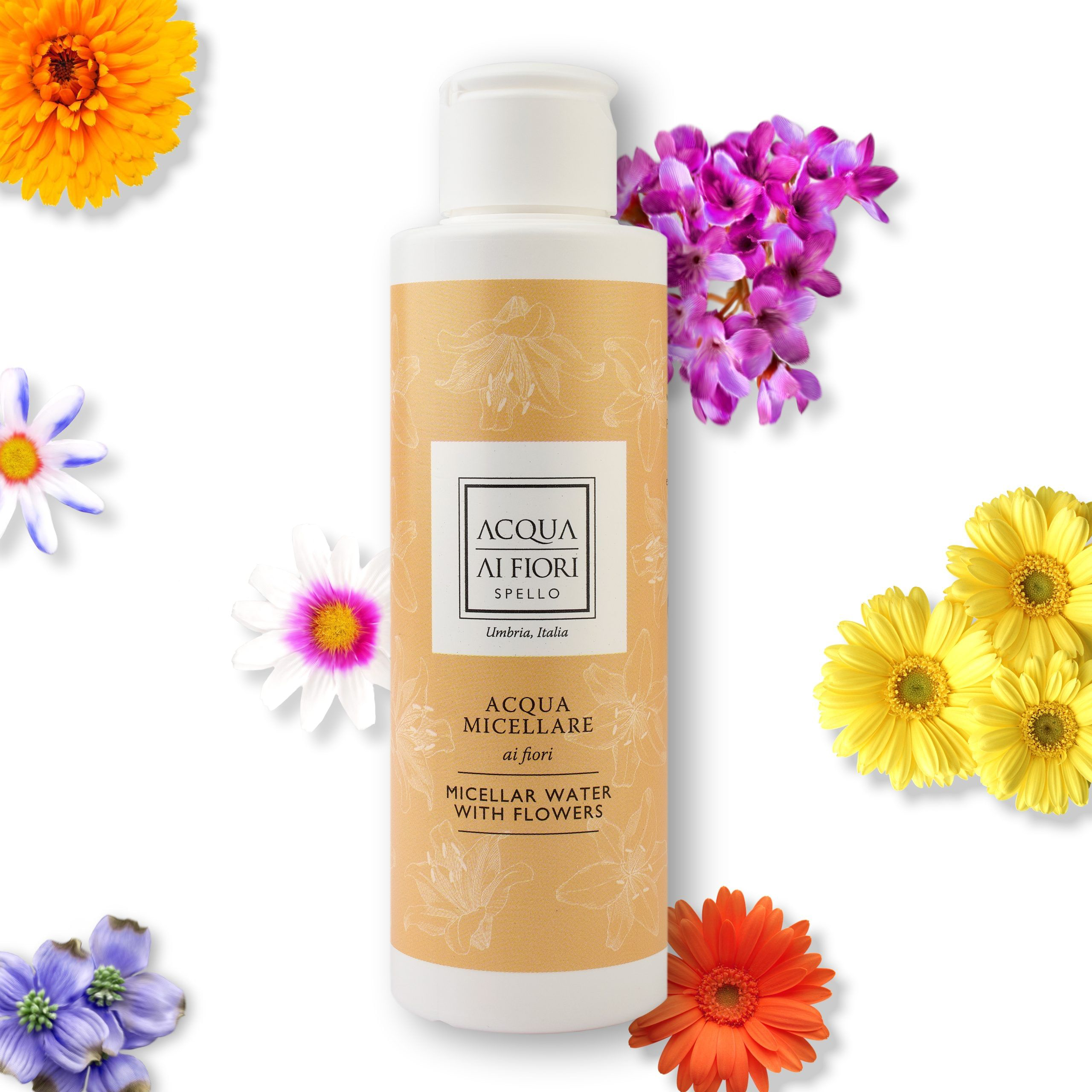 Acqua Micellare ai Fiori 150ml
Applicare su un dischetto di cotone e passare su viso e occhi. Risciacquare con acqua tiepida. Ideale per l’uso quotidiano, mattina e sera.