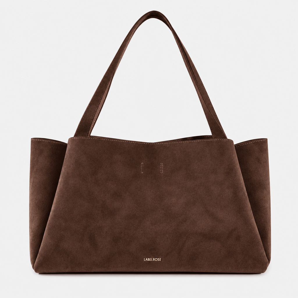 BORSA A SPALLA IVORY SUEDE - CHOCOLATE