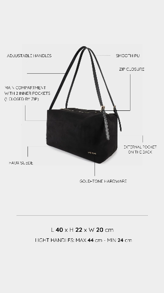 Shopping bag a spalla SIDNEY - NERO GOLD