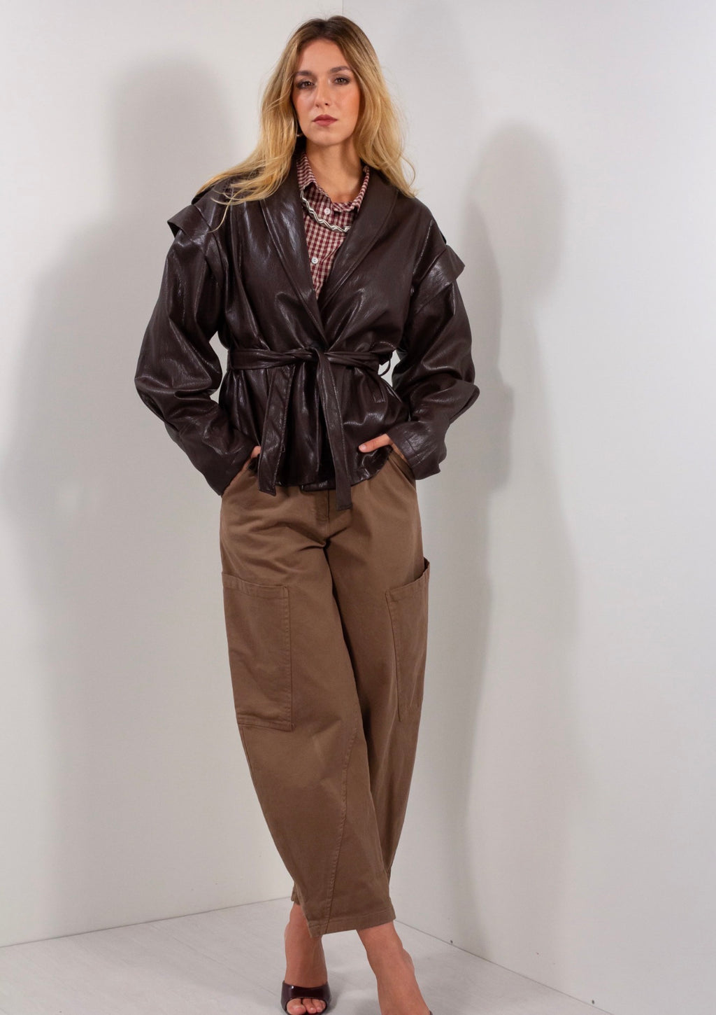GIACCA BOMBER ECOPELLE AGED